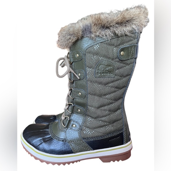 SOREL Women's TOFINO II Waterproof Snow Boots Peatmoss/Black NL2333-213 SIZE 8 - Picture 4 of 14